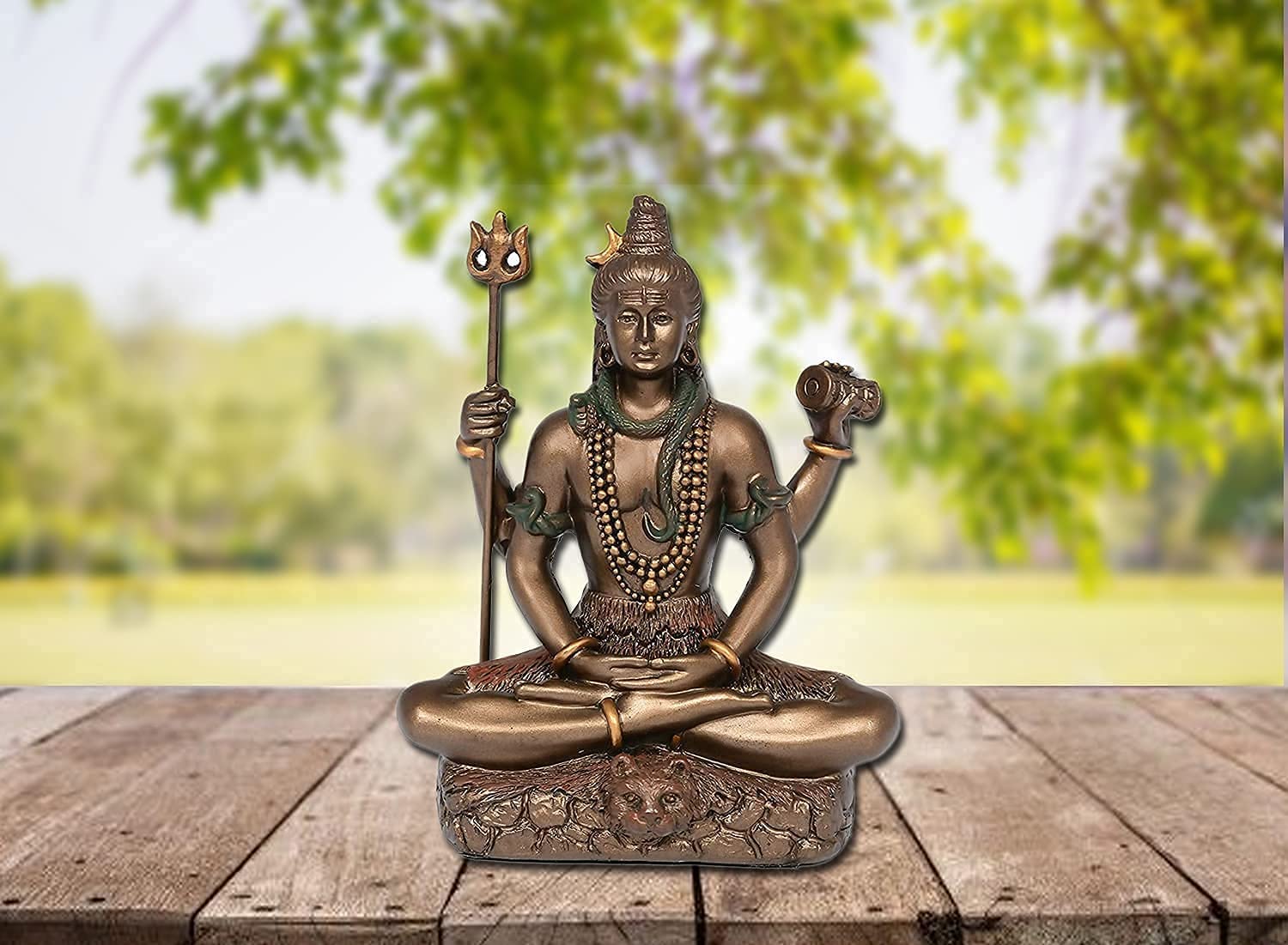 Aona Bonded Bronze Lord Shiva In Siting Position| Gifting Item | Height 3 Inch, Religious